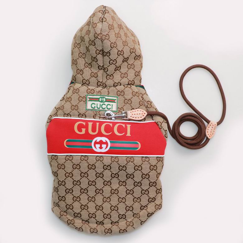 Gucci Monogram two tone Canvas Hoodie Jacket with leather leash