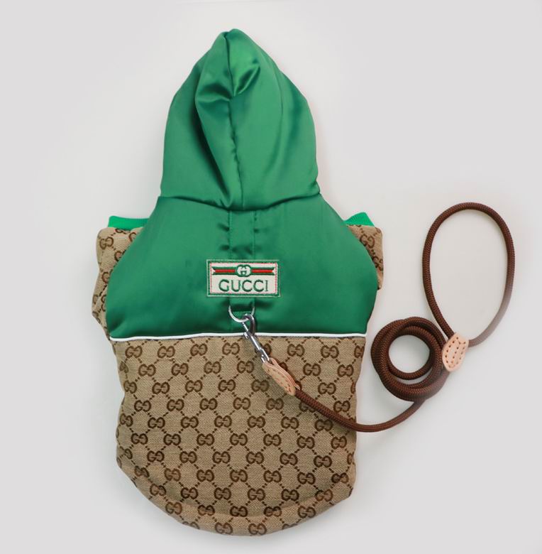 Gucci Monogram two tone Canvas Hoodie Jacket with leather leash