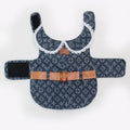 Gucci Denim Monogram Collared Dress with Faux leather Belt