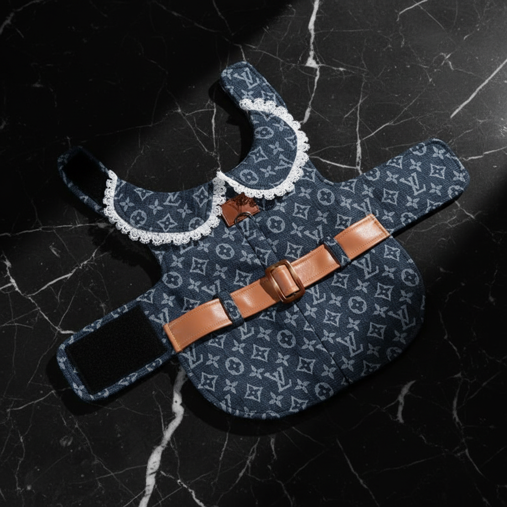 Monogram Denim Vest — Dark Marble